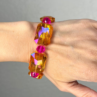 Rectangle Crystal Stretch Bracelet - Born To Glam