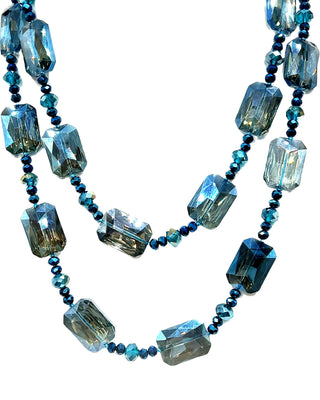 Rectangle Crystal Long Necklace - Born To Glam