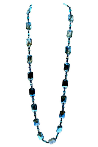 Rectangle Crystal Long Necklace - Born To Glam