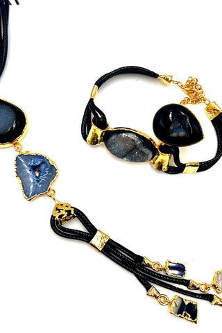 Agate Gemstone Necklace & Bracelet Set - Born To Glam