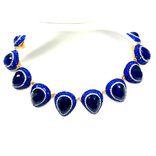 Cat's Eye Gemstone Statement Collar Necklace - Born To Glam Born To Glam