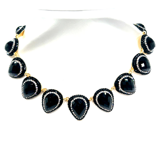 Cat's Eye Gemstone Statement Collar Necklace - Born To Glam Born To Glam