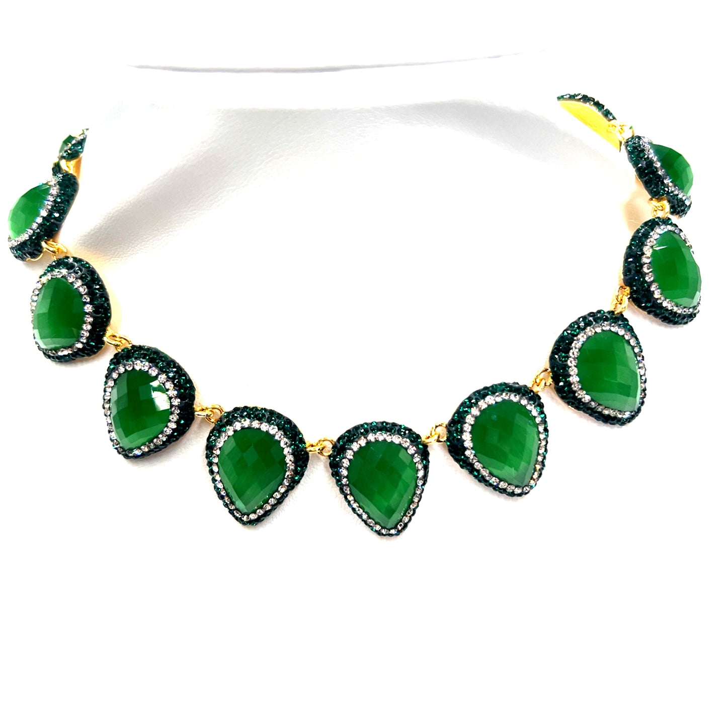 Cat's Eye Gemstone Statement Collar Necklace - Born To Glam Born To Glam