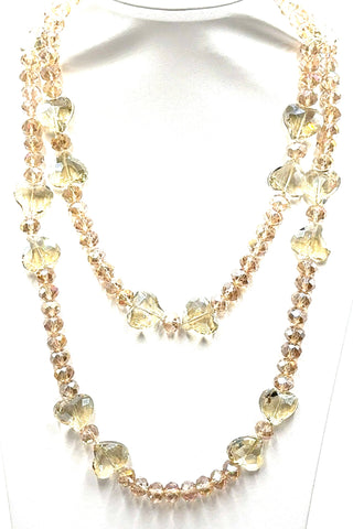 Crystal Hearts Long Necklace - Born To Glam
