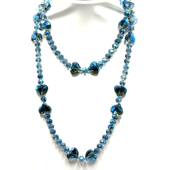 Crystal Hearts Long Necklace - Born To Glam Born To Glam