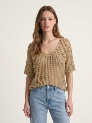 Gold Textured Knit Top