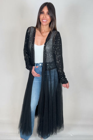 Black Glam Sequin Duster - Born To Glam