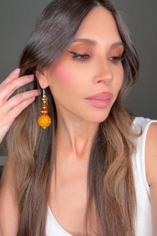 Orange Gumball Statement Earring - Born To Glam