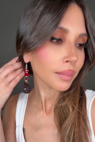 Red Purple Gumball Statement Earring - Born To Glam