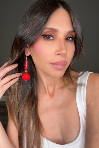 Red Gumball Statement Earring - Born To Glam