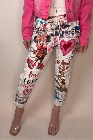 Pink Cartoon Graphic Jogger