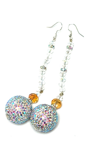 Sleek Crystal Ball Statement Earring - Born To Glam