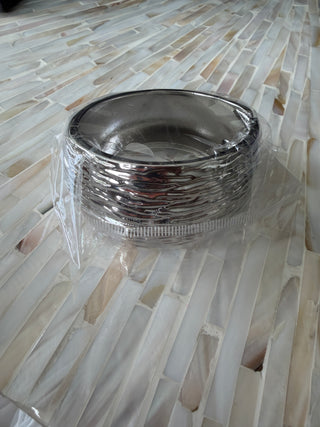 Style the Silver Ripple Hinge Bangle exclusively at Born To Glam