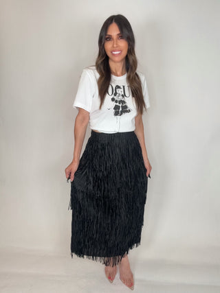 Fringe Maxi Skirt - Born To Glam