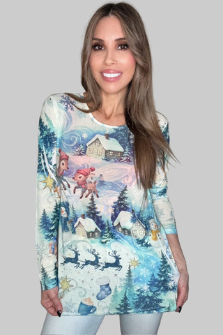 Sparkly Reindeer Mesh Top - Born To Glam