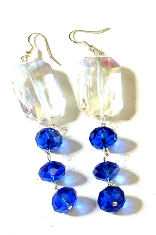 Rectangle Tiered Crystal Earring - Born To Glam