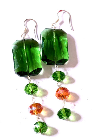 Rectangle Tiered Crystal Earring - Born To Glam