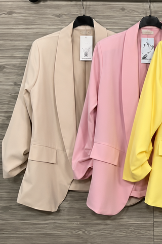 Beige 3/4 Sleeve Blazer