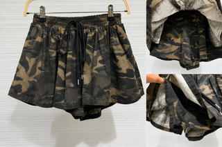 Camo Print Drawstring Shorts