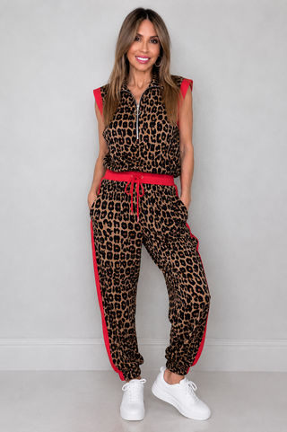 Leopard Stripe Tank Suit