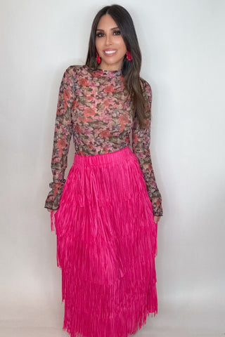 Floral Print Mesh Top - Born To Glam