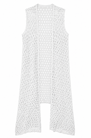 White Statement Open Cut One Size Vest