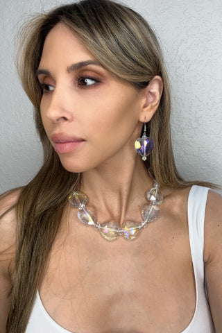 Crystal Heart Dangle Earrings - Born To Glam