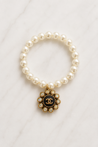 Pearl Beaded Charm Bracelet