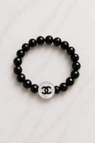 Black and White Embellished Statement Bracelet