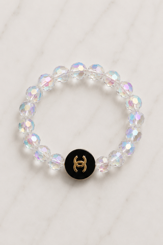 Iridescent Crystal Bead Stretch Bracelet