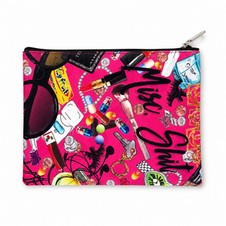Pink Misc Print Accessories Bag