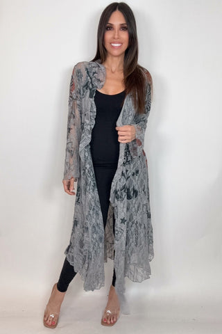Rock and Roll Lace Ruffle Sparkle Duster - Born To Glam