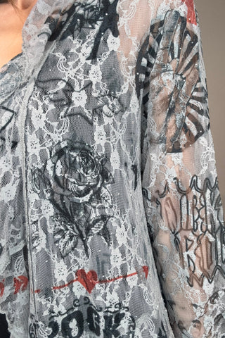 Rock and Roll Lace Ruffle Sparkle Duster - Born To Glam