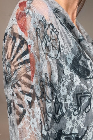 Rock and Roll Lace Ruffle Sparkle Duster - Born To Glam