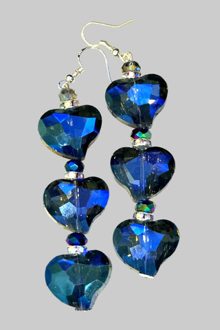 Blue Colorized Heart Drop Earring - Born To Glam