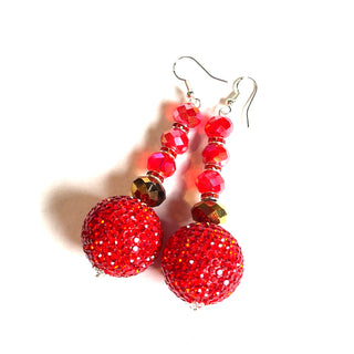 Red Gumball Statement Earring - Born To Glam