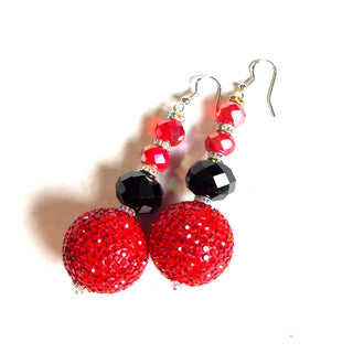 Red & Black Gumball Statement Earring - Born To Glam