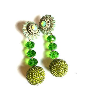 Lime Floral Gumball Statement Earring - Born To Glam