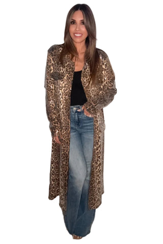 Sequin Leopard Print Duster