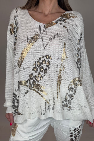 Ivory Wild Love Waffle Knit - Born To Glam