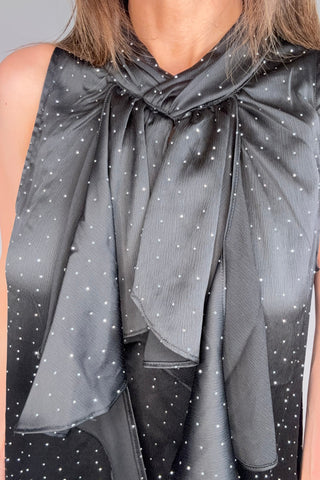 Black Rhinestone Embellished Top - Born To Glam