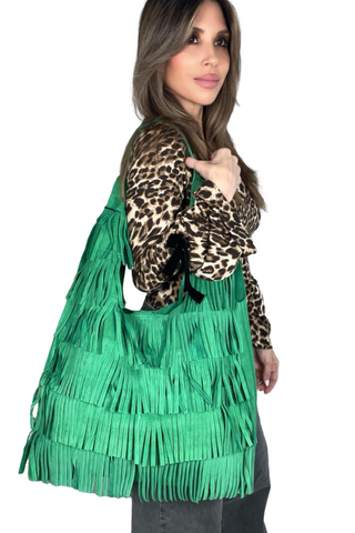 Suede Fringes Tote Bag - Born To Glam