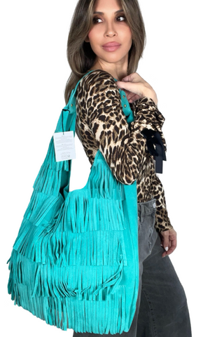 Suede Fringes Tote Bag - Born To Glam
