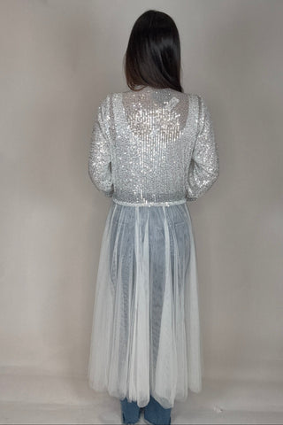 Silver Glam Sequin Duster - Born To Glam