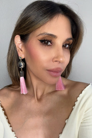 Gemstone & Crystal Tassel Earring - Born To Glam