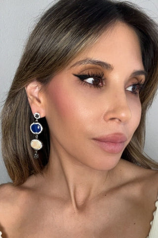 Agate & Pearl 925 Sterling Silver Earring - Born To Glam