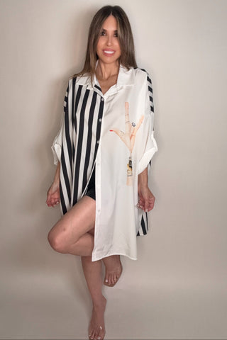 Loved Graphic Oversized Shirt Dress
