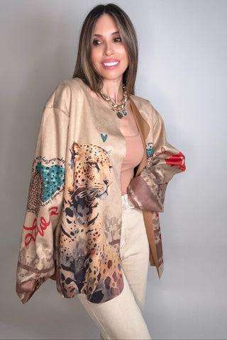 Love Leopard Print Cardigan Jacket