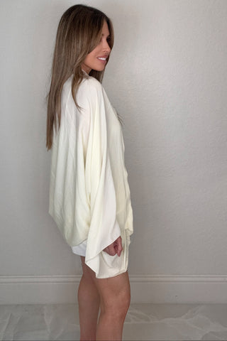 Style the Cream Solid Silk Jacket exclusively at Born To Glam