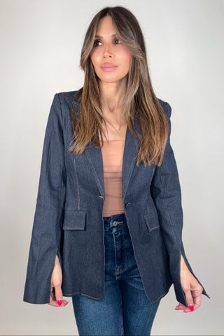 Dark Denim Blazer - Born To Glam